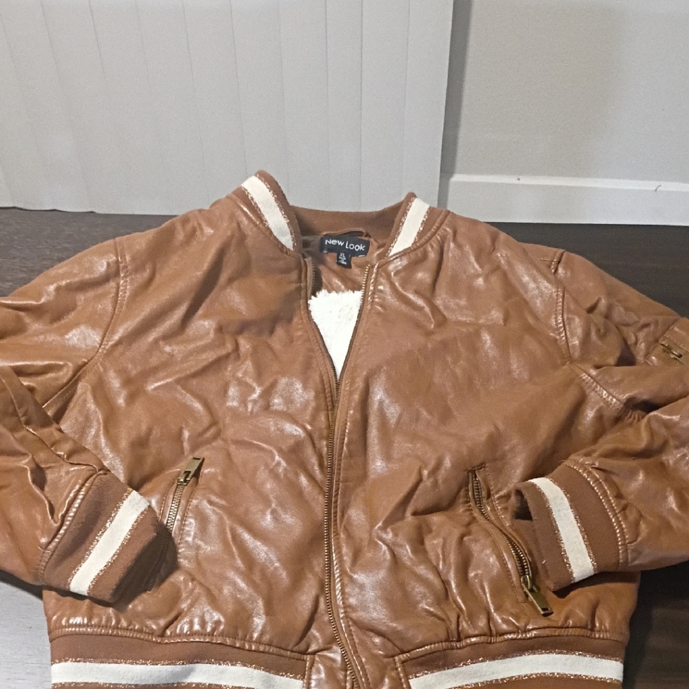New Look Women's Tan Leather Jacket